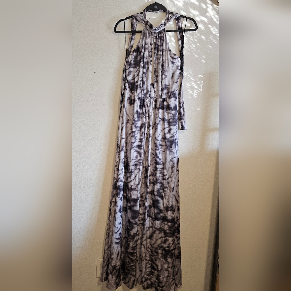H&M Gray White Tie-Dye Maxi Dress-10-New